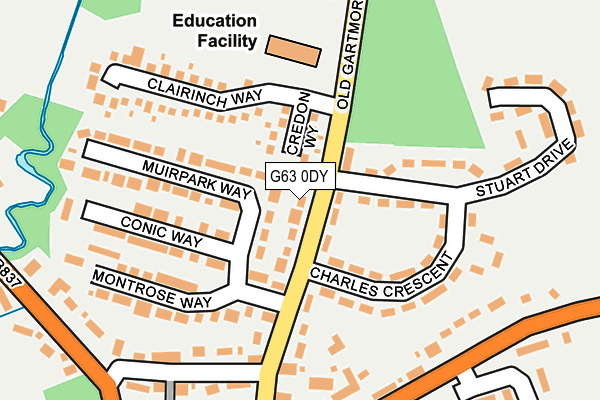 G63 0DY map - OS OpenMap – Local (Ordnance Survey)