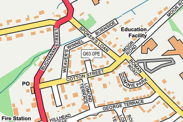 G63 0PE map - OS OpenMap – Local (Ordnance Survey) G63 0PE map - OS OpenMap – Local (Ordnance Survey)