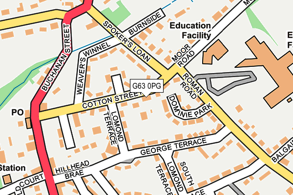 G63 0PG map - OS OpenMap – Local (Ordnance Survey)