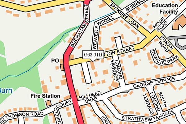 G63 0TD map - OS OpenMap – Local (Ordnance Survey) G63 0TD map - OS OpenMap – Local (Ordnance Survey)