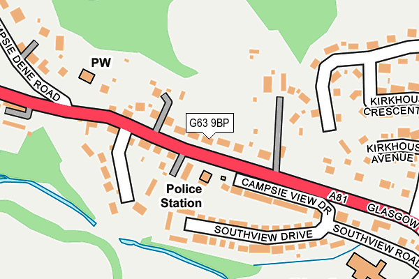 G63 9BP map - OS OpenMap – Local (Ordnance Survey)