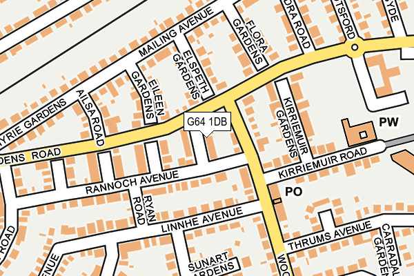 G64 1DB map - OS OpenMap – Local (Ordnance Survey)