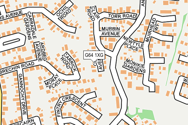 G64 1XG map - OS OpenMap – Local (Ordnance Survey) G64 1XG map - OS OpenMap – Local (Ordnance Survey)