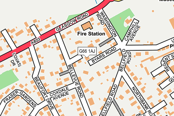 G66 1AJ map - OS OpenMap – Local (Ordnance Survey)