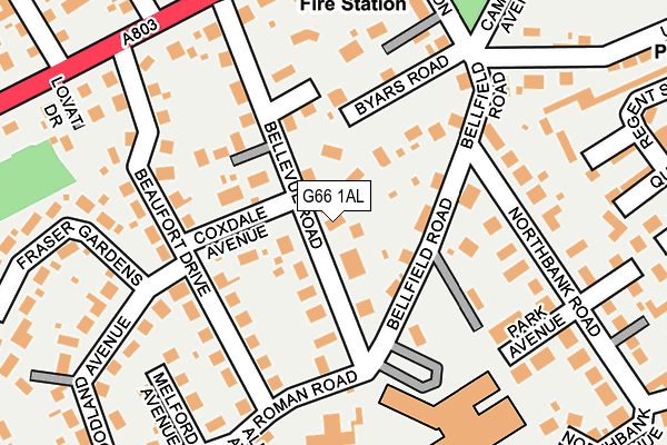 G66 1AL map - OS OpenMap – Local (Ordnance Survey)