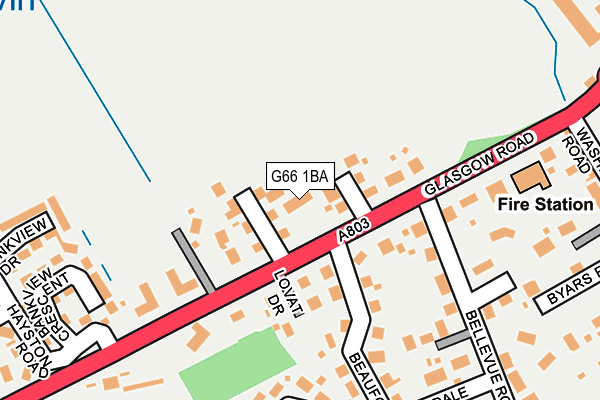G66 1BA map - OS OpenMap – Local (Ordnance Survey) G66 1BA map - OS OpenMap – Local (Ordnance Survey)