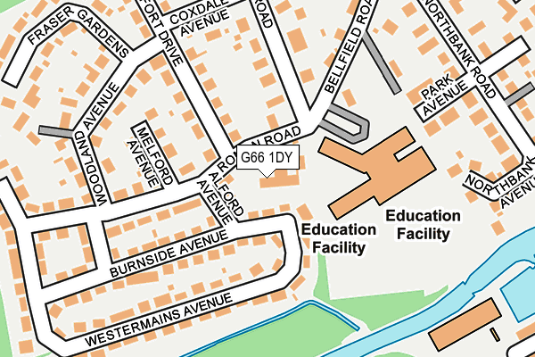 G66 1DY map - OS OpenMap – Local (Ordnance Survey)
