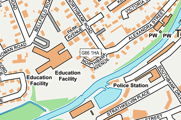 G66 1HA map - OS OpenMap – Local (Ordnance Survey)