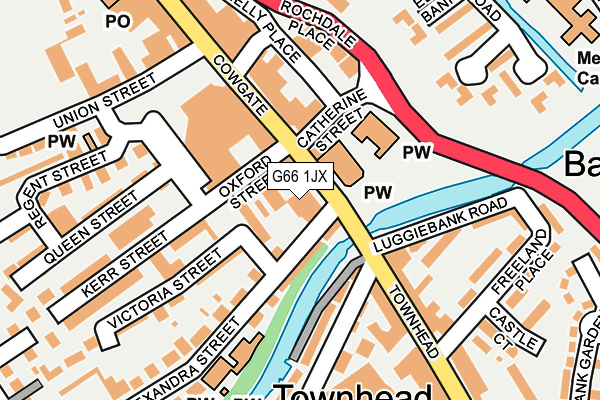 G66 1JX map - OS OpenMap – Local (Ordnance Survey)