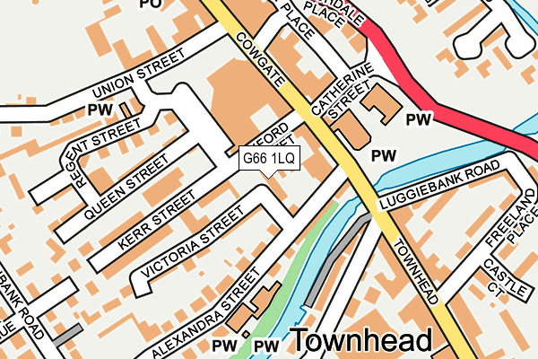 G66 1LQ map - OS OpenMap – Local (Ordnance Survey)