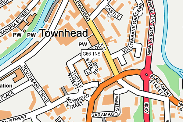G66 1NS map - OS OpenMap – Local (Ordnance Survey)
