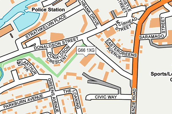 G66 1XG map - OS OpenMap – Local (Ordnance Survey)