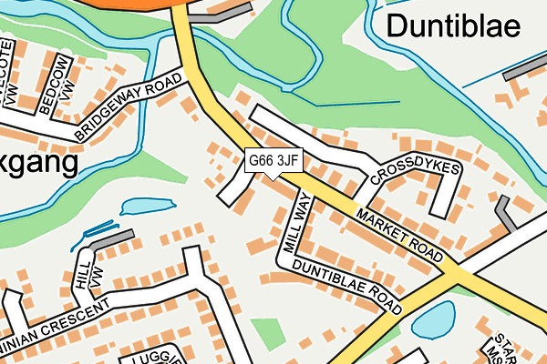 G66 3JF map - OS OpenMap – Local (Ordnance Survey)