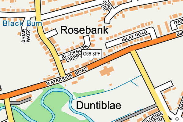 G66 3PF map - OS OpenMap – Local (Ordnance Survey)