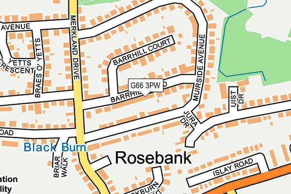 G66 3PW map - OS OpenMap – Local (Ordnance Survey)
