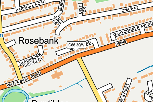 G66 3QW map - OS OpenMap – Local (Ordnance Survey)
