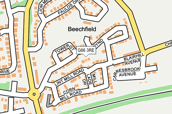 G66 3RE map - OS OpenMap – Local (Ordnance Survey)