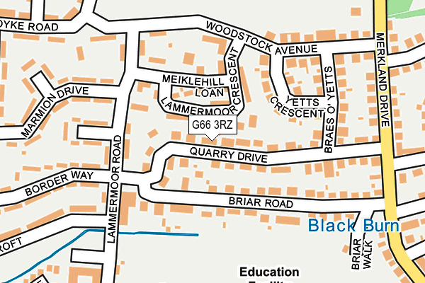 G66 3RZ map - OS OpenMap – Local (Ordnance Survey)