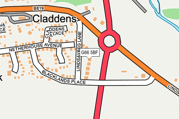 G66 5BF map - OS OpenMap – Local (Ordnance Survey)