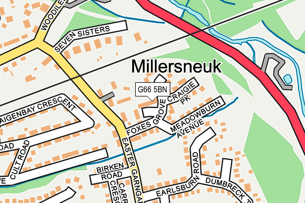 G66 5BN map - OS OpenMap – Local (Ordnance Survey)