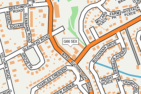 G66 5EX map - OS OpenMap – Local (Ordnance Survey) G66 5EX map - OS OpenMap – Local (Ordnance Survey)
