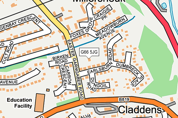 G66 5JG map - OS OpenMap – Local (Ordnance Survey)