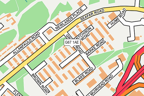 G67 1AE map - OS OpenMap – Local (Ordnance Survey) G67 1AE map - OS OpenMap – Local (Ordnance Survey)
