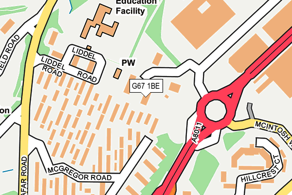 G67 1BE map - OS OpenMap – Local (Ordnance Survey) G67 1BE map - OS OpenMap – Local (Ordnance Survey)
