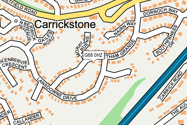 G68 0HZ map - OS OpenMap – Local (Ordnance Survey)