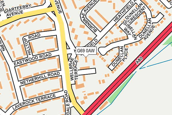 G69 0AW map - OS OpenMap – Local (Ordnance Survey)