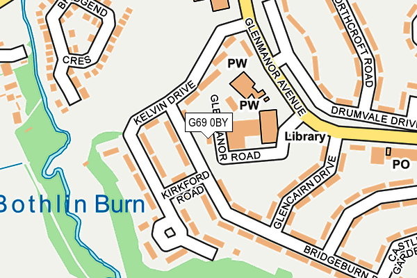G69 0BY map - OS OpenMap – Local (Ordnance Survey)
