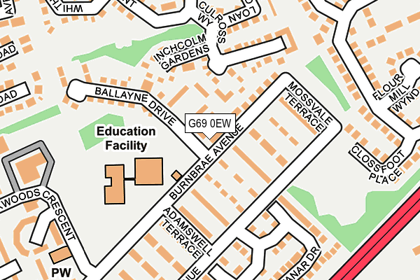 G69 0EW map - OS OpenMap – Local (Ordnance Survey)