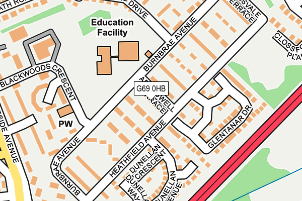 G69 0HB map - OS OpenMap – Local (Ordnance Survey)
