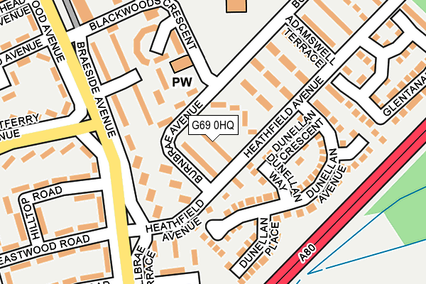 G69 0HQ map - OS OpenMap – Local (Ordnance Survey)