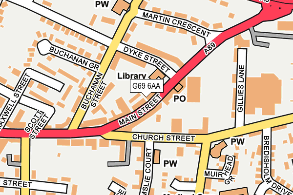 G69 6AA map - OS OpenMap – Local (Ordnance Survey) G69 6AA map - OS OpenMap – Local (Ordnance Survey)