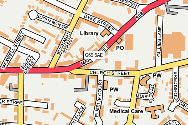 G69 6AE map - OS OpenMap – Local (Ordnance Survey) G69 6AE map - OS OpenMap – Local (Ordnance Survey)