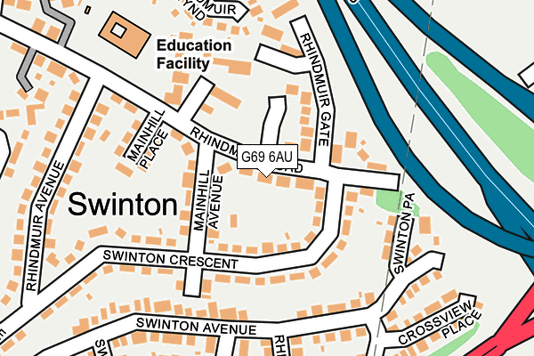 G69 6AU map - OS OpenMap – Local (Ordnance Survey)