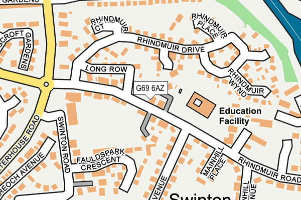 G69 6AZ map - OS OpenMap – Local (Ordnance Survey)