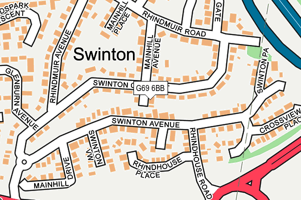G69 6BB map - OS OpenMap – Local (Ordnance Survey)