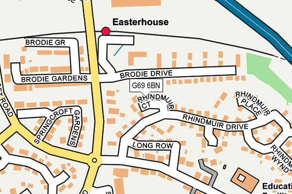 G69 6BN map - OS OpenMap – Local (Ordnance Survey)