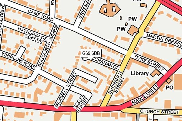 G69 6DB map - OS OpenMap – Local (Ordnance Survey) G69 6DB map - OS OpenMap – Local (Ordnance Survey)