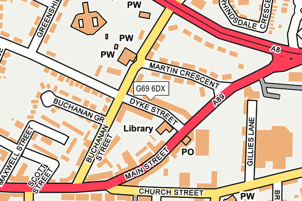 G69 6DX map - OS OpenMap – Local (Ordnance Survey) G69 6DX map - OS OpenMap – Local (Ordnance Survey)