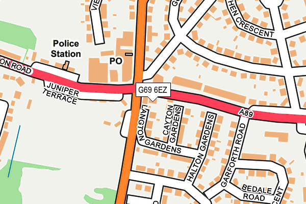 G69 6EZ map - OS OpenMap – Local (Ordnance Survey)