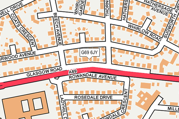 G69 6JY map - OS OpenMap – Local (Ordnance Survey)