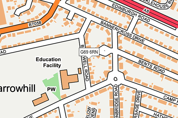 G69 6RN map - OS OpenMap – Local (Ordnance Survey)