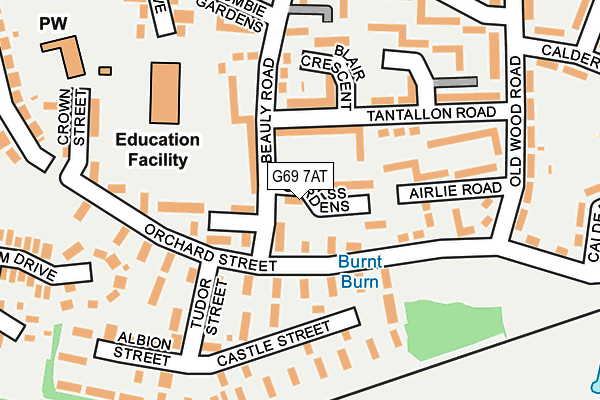 G69 7AT map - OS OpenMap – Local (Ordnance Survey)