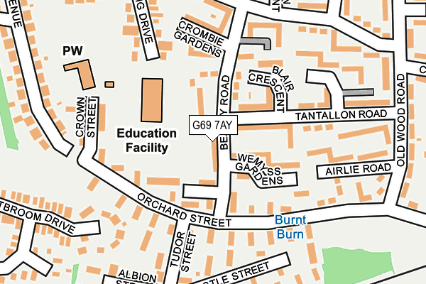 G69 7AY map - OS OpenMap – Local (Ordnance Survey)