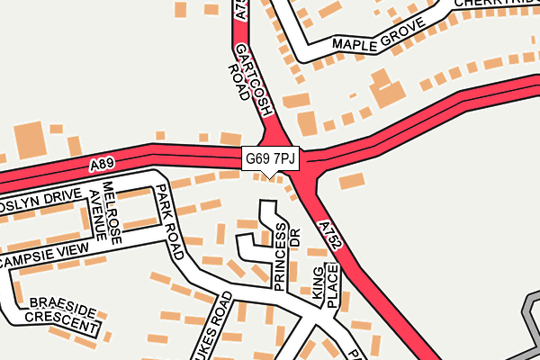 G69 7PJ map - OS OpenMap – Local (Ordnance Survey) G69 7PJ map - OS OpenMap – Local (Ordnance Survey)