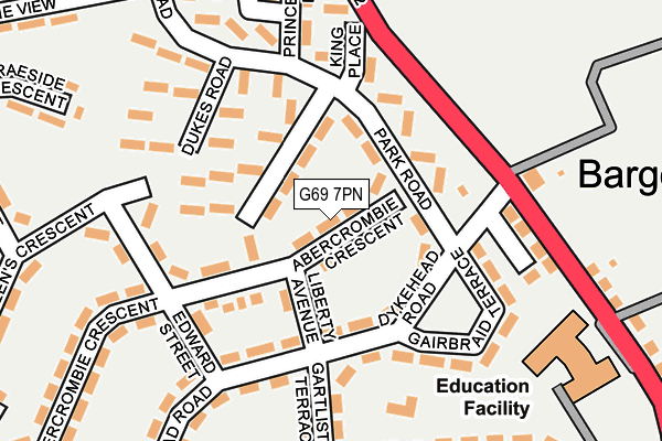 G69 7PN map - OS OpenMap – Local (Ordnance Survey) G69 7PN map - OS OpenMap – Local (Ordnance Survey)