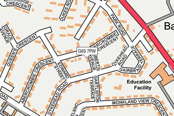 G69 7PW map - OS OpenMap – Local (Ordnance Survey) G69 7PW map - OS OpenMap – Local (Ordnance Survey)